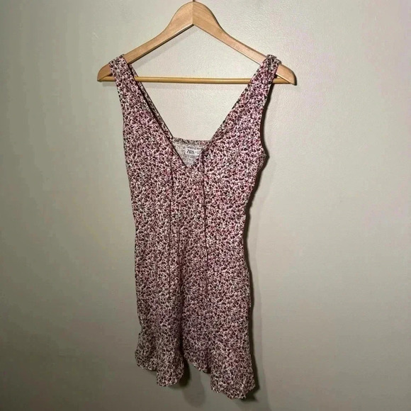 Zara ditsy floral linen blend dress XS - Picture 3 of 6